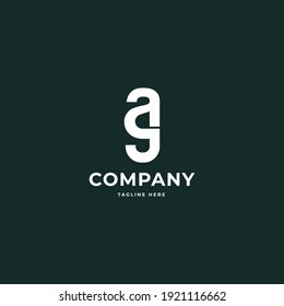 Initial letter ag minimal logo design concept