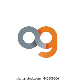 initial letter ag modern linked circle round lowercase logo orange gray