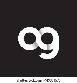 initial letter ag modern linked circle round lowercase logo white black