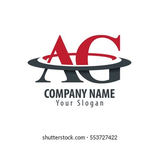 Initial Letter AG With Overlapping Swoosh Circle