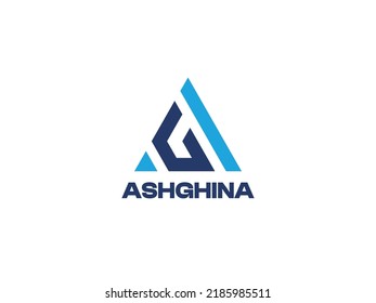 Initial Letter AG triangle logo company and business template