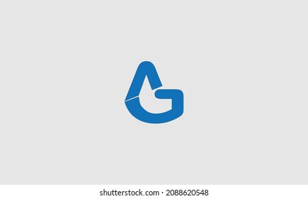 Letra inicial elementos de plantilla de diseño de logotipo moderno en mayúsculas de AG. Vector