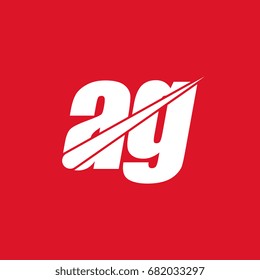 initial letter ag white logo in red background