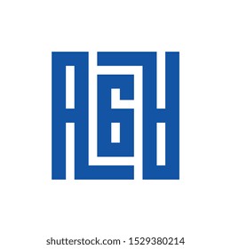 Initial letter AGA logo template, square shape illustration - Vector