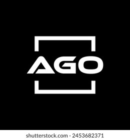 Initial letter AGO logo design. AGO logo design inside square.