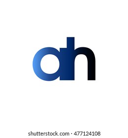 Initial letter AH blue black gradation color logo