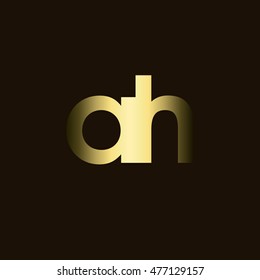 Initial letter AH gold with dark background logo