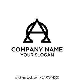 Initial Letter AH, HA logo icon design template elements