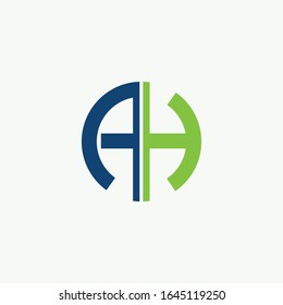Anfangsbuchstabe ah oder ha Logo Vektorillustration Design