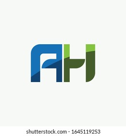 initial letter ah or ha logo vector design
