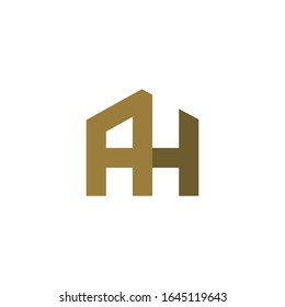 initial letter ah or ha logo vector designs