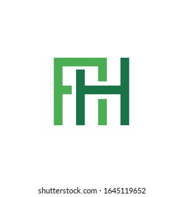 initial letter ah or ha logo vector designs