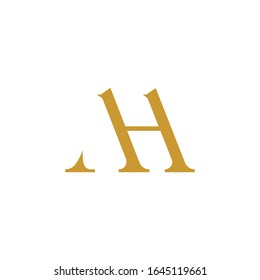 initial letter ah or ha logo vector designs