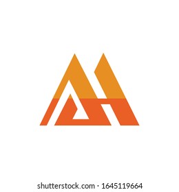 initial letter ah or ha logo vector designs