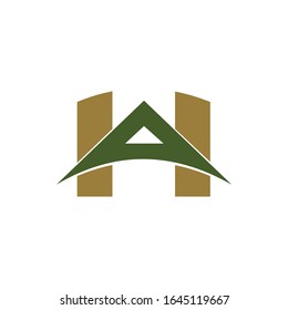 initial letter ah or ha logo vector designs