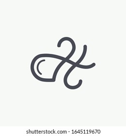 initial letter ah or ha logo vector designs