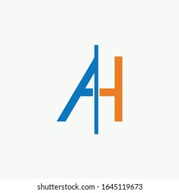 initial letter ah or ha logo vector designs