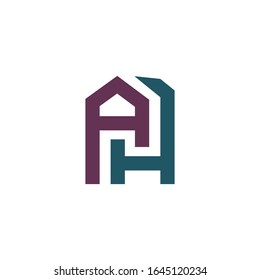 Initial letter ah or ha logo design template