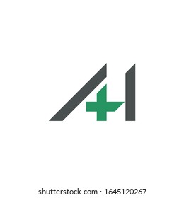 Initial letter ah or ha logo design template