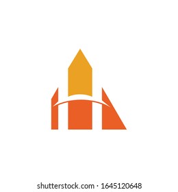 Vorlagen für die Vektorillustration des Anfangsbuchstaben ah oder ha Logo