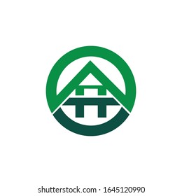 Designvorlage für den Anfangsbuchstaben ah oder ha Logo-Vektorillustration