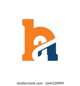 Designvorlage für den Anfangsbuchstaben ah oder ha Logo-Vektorillustration