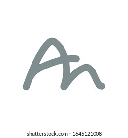 Designvorlage für den Anfangsbuchstaben ah oder ha Logo-Vektorillustration