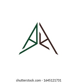 Initial letter ah or ha logo vector design templates