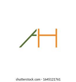 Plantillas de diseño de vectores de letras iniciales ah o ha