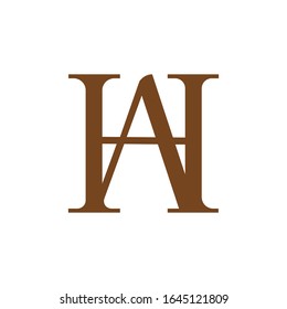 Initial letter ah or ha logo vector design templates