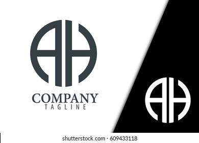 Initial Letter AH With Linked Circle Logo
