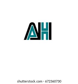 Initial letter ah, linked outline rounded lowercase 