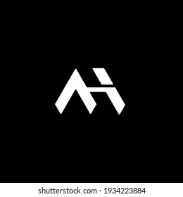 Initial Letter AH Logo Design. Futuristisches Dreieck-Logo