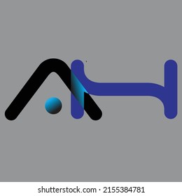 Initial letter AH logo design