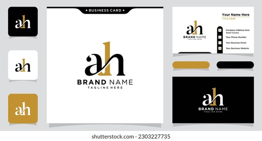 Initial Letter AH logo design template svg