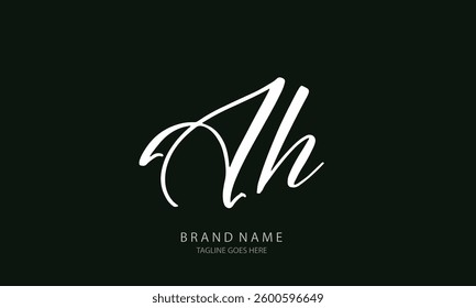 Initial Letter Ah Logo - Handwritten Signature Logo