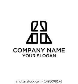 Initial Letter AH logo icon design template elements