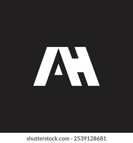 Initial letter AH logo icon design template and negative space creative unique design