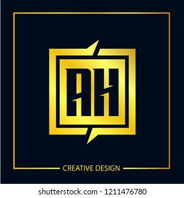 Initial Letter AH Logo Template Design