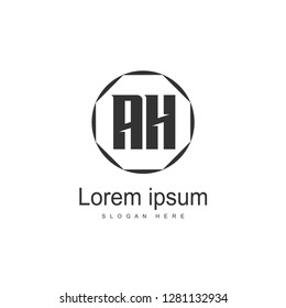 Initial Letter AH Logo Template Vector Design