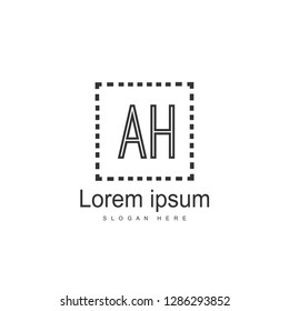 Initial Letter AH Logo Template Vector Design