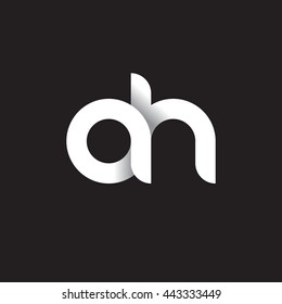 initial letter ah modern linked circle round lowercase logo white black