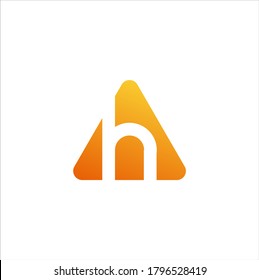 Initial letter AH modern triangle concept icon logo vector
