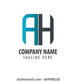 Initial Letter AH RH Box Design Logo