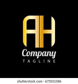 Initial Letter AH RH Rounded Design Logo