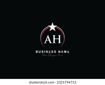 Initial Letter Ah Star-Logo, Ah-Logo-Symbol