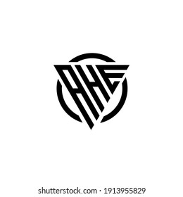 Initial letter AHE triangle monogram cool simple modern logo concept