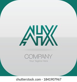 Letra inicial Diseño del logotipo de la carta AHX. Icono creativo de letras AHX modernas, Ilustración vectorial. Concepto De Logotipo De Letra AHX Listo Para Su Uso. Plantilla de diseño del vector del logotipo AHX de la letra inicial.