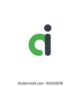 Initial Letter AI CI  Linked Circle Lowercase Logo Icon Design Template Element