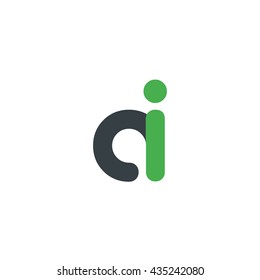 Initial Letter AI CI  Linked Circle Lowercase Logo Icon Design Template Element